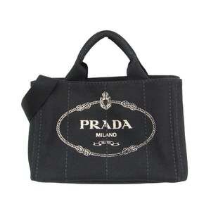 PRADA Black Canvas Shoulder Bag